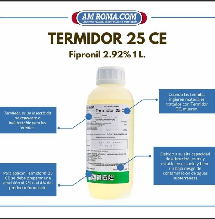 Termidor 25 Ce Fipronil 2.92% Insecticida 1 L Basf