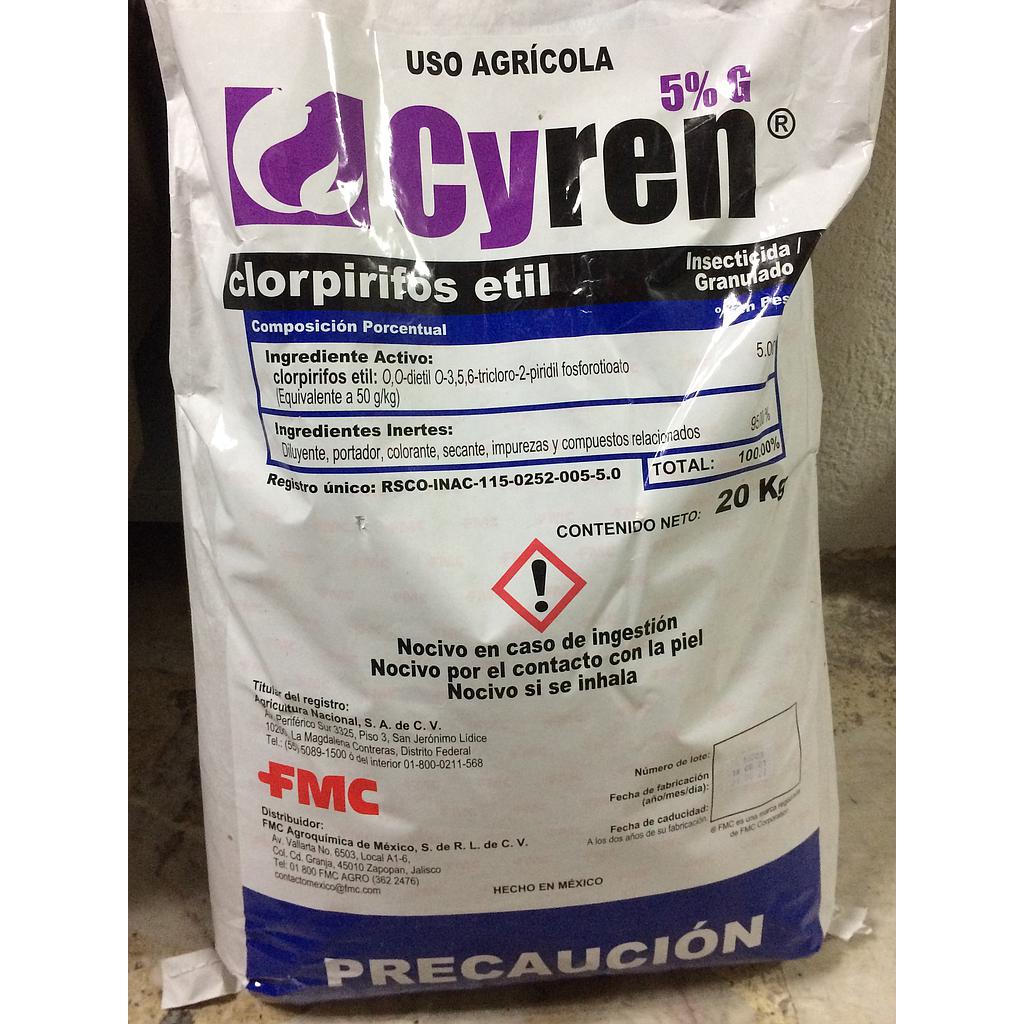 CYREN Clorpirifos etil 5% 20 kg USO AGRICOLA