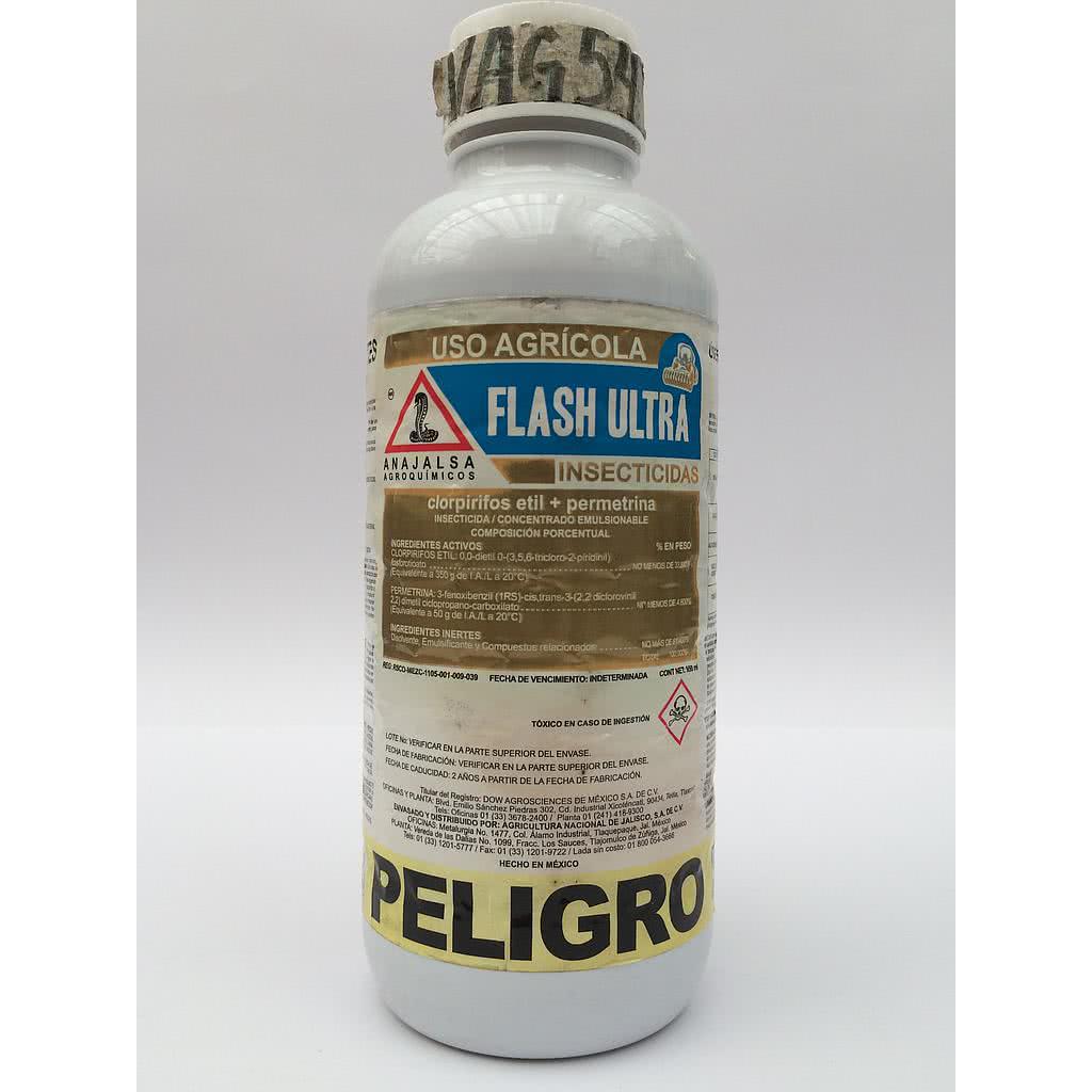 FLASH ULTRA Clorpirifos etil 33.80% + Permetrina 4.8% 950 ml