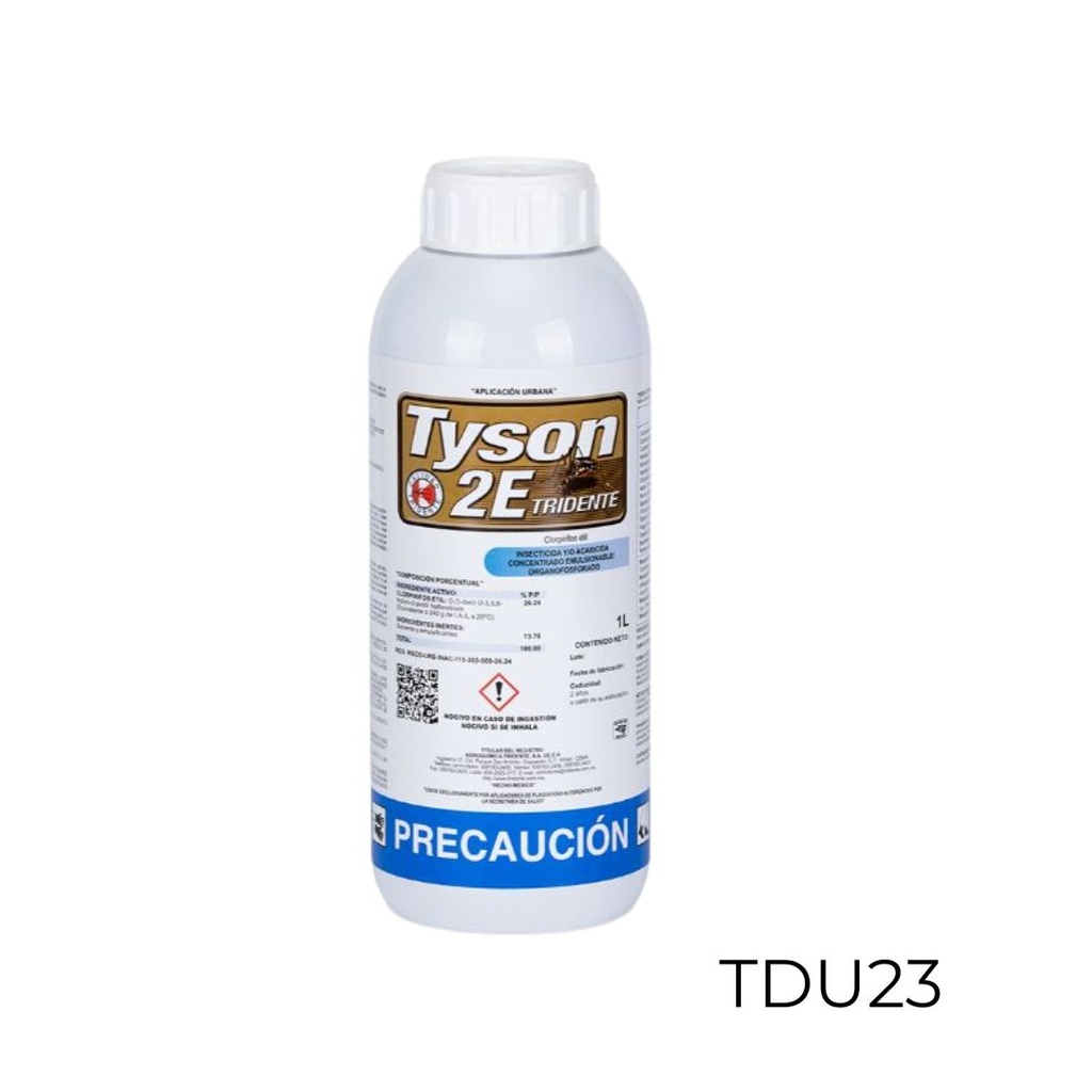 Tyson 2E Clorpirifos etil 26.24% 1 L Insecticida