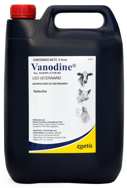 VANODINE Complejo de iodo-nonilfenoxi-polietoxi-etanol 21.95 g 5 L