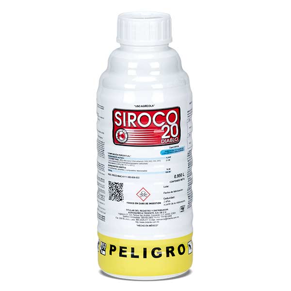 SIROCO 20 EC Cipermetrina 21.5% equivalente a 200g de I.A./ 950 ML USO AGRICOLA